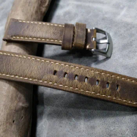 Brown Vintage Leather Strap Watch Band Greased leather Watch Accessories Bracelet 20mm 21mm 22mm Watchband For Longines