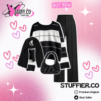 Stuffier.co - Sweater + Celana Kulot + Tas Bahu + Pashmina Jersey | Outfit Set Korean Style | Oneset