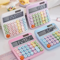 Big Screen Calculator Candy Color Mechanical With Kawaii Scientific Colorful 12-digit Big Button