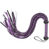 30" Leather Horse Crop, Purple and Black Riding Crop Whip, Faux Leather Crop Whips, Leather Horse Crop Whip for Couples