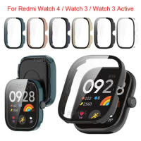 Hard PC Case For Redmi Watch 4 3 Full Cover Tempered Glass Film For Xiaomi Redmi Watch 3 Active Sreen Protector Bumper Accessory