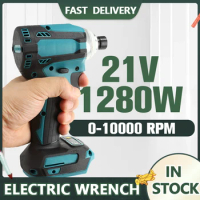 21V High-speed Electric Screwdriver Impact Wrench Rechargable Brushless Cordless Drill Driver LED Light For Makita Battery New