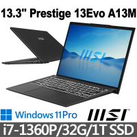 (SSD促銷組)msi微星 Prestige 13Evo A13M-041TW 13.3吋 商務筆電 (i7-1360P/32G/1T SSD/Win11Pro)
