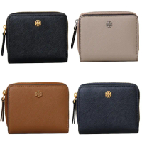 【TORY BURCH】EMERSON系列防刮皮革釦式短夾(多色任選)