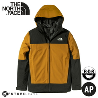 【The North Face 男 FL兩件式防水鵝絨保暖外套《黃/黑》】4N9T/防水透氣連帽三合一外套/衝鋒衣