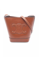 CELINE Pre-Loved Celine Small bucket Cuill Triomphe Shoulder bag leather Brown