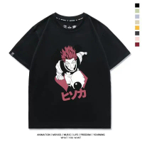 Hunter x Hunter อะนิเมะ Hisoka Rei Lelouch ร่วมกันลมญี่ปุ่นแขนสั้นเสื้อยืด Unisex ฤดูร้อนอะนิเมะปวดเ
