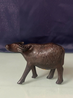 日本回流 紫檀木 中古品 老物件 一刀雕牛擺飾，全品