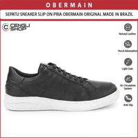SEPATU SNEAKER SLIP ON PRIA OBERMAIN ORIGINAL KASUAL KETS KULIT ASLI MADE IN BRAZIL LEVETERAPIA HITA