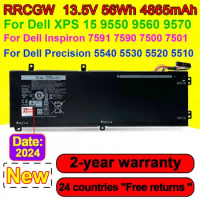 New RRCGW Laptop Battery For Dell XPS 15-9550 9560 9570 For Dell Inspiron 7591 7590 7500 For Dell Precision 5540 5530/20 Series