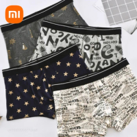 Xiaomi 3pcs Men's Cotton Underwear Mid Waist Shorts Men Plus Size L-3XL Breathable U Convex Men Underwear Boxer Shorts Panties