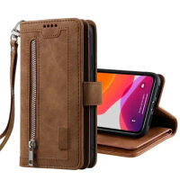 Leather Case For OPPO Reno 10 5 Pro Plus 8 Find X3 NEO X5 Pro Lite Luxury Zipper Multi Card Slot Wallet Flip Case Cover Funda