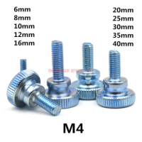 50pcs GB834 M4 Carbon Steel thumb screw with collar high head with knurling manual adjustment screws bolt M4*(6/8/10~40) MM