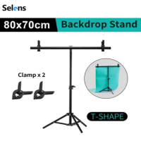 Selens Photography Backdrop Stand 30 Inches T Shape Support System Stands Holder for Photo Studio kits Background bracket 삼각대