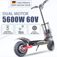 EU Stock 5600W 38Ah Powerful Electrical Scooter Dual Motor Foldable 11Inch E Scooters 85km/h Fat Tire Off Road Electric Scooter