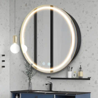 30 inch Round Medicine Cabinet with Lights,Led Medicine Cabinet with Defogger,Illuminated Mirror Cabinet for Bathroom