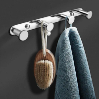 Polished Mirror Chrome Stainless Steel Wall Mount Hook for Hanging Towel Robe Coat Install At Bathroom Kitchen Door