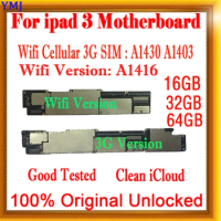 Clean iCloud for Ipad 3 Motherboard,Original Unlocked for Ipad 3 Mainboard With Full Chips,Wifi /3G Version 16GB / 32GB / 64GB