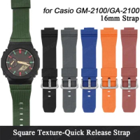 Rubber Watch Band Strap for Casio for G-Shock GA2100 GM2100 16mm Men Sport TPU Diving Watch Accessories Quick Release Watchband
