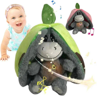 Búp Bê Nhồi Bông Hoạt Hình Donkey, Dễ Thương, 11,8inch, Phát Sáng, Có Đèn Chuyển Động, Thổi Không Kh