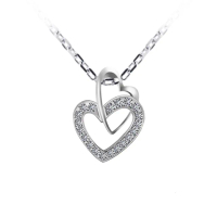【ides 愛蒂思】情人送禮 品牌設計心心相印系列鑽石項鍊鎖骨鍊