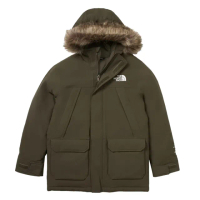 【The North Face 官方旗艦】北面兒童灰褐色DryVent防水透氣保暖連帽羽絨外套｜8A2Z21L