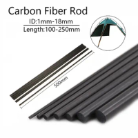 1-10pcs Length:100-500mm Solids Carbon Fiber Rod 1mm 2mm 3mm 4mm 5mm -18mm Reinforcement Rod high strength light weight for DIY