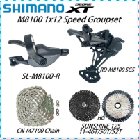 Shimano DEORE XT M8100 12V Groupset Shifter Rear Derailleur RD-M8100 SL-M8100 SUNSHINE Flywheel 46T 50T 52T CN-M7100 Chain