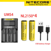 NITECORE Charger UMS2 UMS4 Lithium Battery USB Charger Smart Charger Battery Fast Charging Paired with Battery