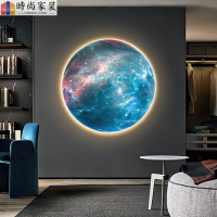 玄關畫 星球燈 壁畫 發光畫 月球燈 掛畫 燈光畫 圓形掛畫 太陽系 行星地球 房 裝飾畫 LED燈畫 吊畫 晶瓷畫