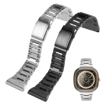 Watch accessories Strap For Seven Friday Solid Fine Steel Watch With Q2Q3M1M2P2P3 Diesel Large Men's Black Watch Band 26mm 28mm