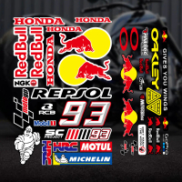 สติ๊กเกอร์ตกแต่งรถมอเตอร์ไซค์ Honda Red Bull 93 HRC LOGO แบบสะท้อนแสง สำหรับตกแต่งตัวรถ หมวกกันน็อค 
