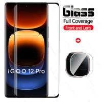 2-in-1 Curved Glass For vivo iQOO 12 Pro 5G Tempered Glass Lens Film iQOO12Pro iQOO12 12Pro V2329A 2023 6.78in Screen Protector