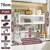 SKY - Rak Piring Wastafel Yang Dapat Disesuaikan Rak Wastafel Cuci Piring Anti Karat Stainless Steel