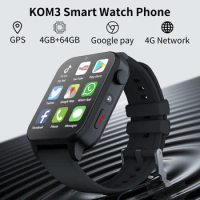 KOM3 4G Internet Smart Watch Phone 4GB 64GB Android 9.0 GPS 1.99" Screen Dual Camera Google Play SIM Card Sports Watch For Men