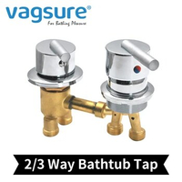 Solid Brass 2 or 3 Way Water Diverter Tap Cold and Hot Water Mixing Valve Tap Bathtub Faucet Mixer For Bathroom Faucet 4PCS Sets