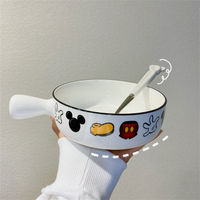 手柄碗韓國陶瓷男女學生宿舍沙拉碗甜品碗烘焙局飯碗兒童碗泡面碗