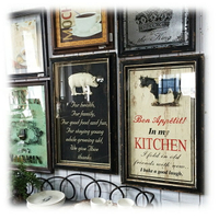 美式鄉村 奎林希有框掛畫-動物廚房 客廳餐廳裝飾畫 二款可選1入