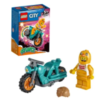 【LEGO 樂高】城市系列 60310 小雞特技摩托車(玩具車 摩托車)
