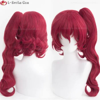 IN STOCK Teruko Okura Cosplay Wig Anime Teruko Okura Wigs Dark Red Heat Resistant Synthetic Hair Party Wig + Wig Cap