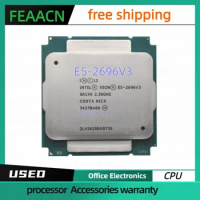 Usado Xeon CPU E5-2696V3 SR1XK 2.3GHz 18núcleos 36 threads 45M 145W 22nm LGA 2011-3 E5-2696v3 processador E5 2696V3 E5-2696V3