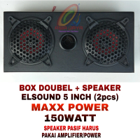 Paket Combo Elsound 5 inch & Box Speaker 5 Double Hitam
