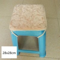 Square Cushion Square Stool, Sponge Seat Pad, Tied Rope Design, Non-slip, New Modern Style, Soft Plush Chair Mat, 28x28cm