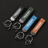 High-Grade Leather Motorcycle KeyChain 360 Degree Rotating Horseshoe Key Rings For TRIUMPH TIGER TRIDENT Motorcycle Accessories