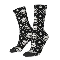 Skull Jolly Roger Dress Socks for Men Women Warm Funny Novelty Pirate Flag Crew Socks