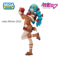 Original SEGA SPM Hatsune Miku Vocaloid Miku Winter 2022 Anime Figure 21Cm Action Figurine Model Toys for Girl Gift