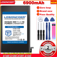 LOSONCOER 6900mAh Tablet Battery For iPad Mini 2 3 6471mAh Mini2 Mini3 A1512 A1489 A1490 A1491 A1599 With Tools