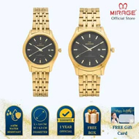 Mirage Jam Tangan Pria Analog 8830 M Gold Original Stainless Couple Plat Hitam