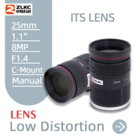 ZLKC 8.0Megapixel FA 25mm F1.4 Aperture 1 Inch 8MP C Mount Manual Focus Iris ITS Correction Video Surveillance Camera Lens CCTV