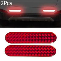 2Pcs Auto Night Lamp Alarm Red Warning Tape Door Sticker Car Reflective Strips Safety Mark